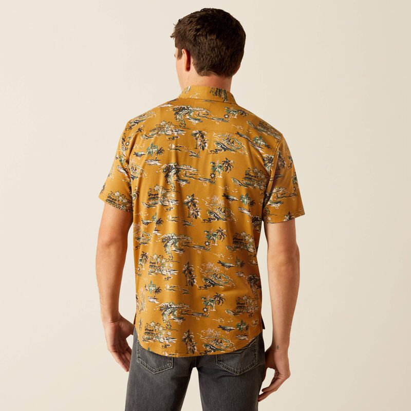 Ariat Men's Retro Short Sleeve Shirt Mocha 10058839 - Southern Soule Designs