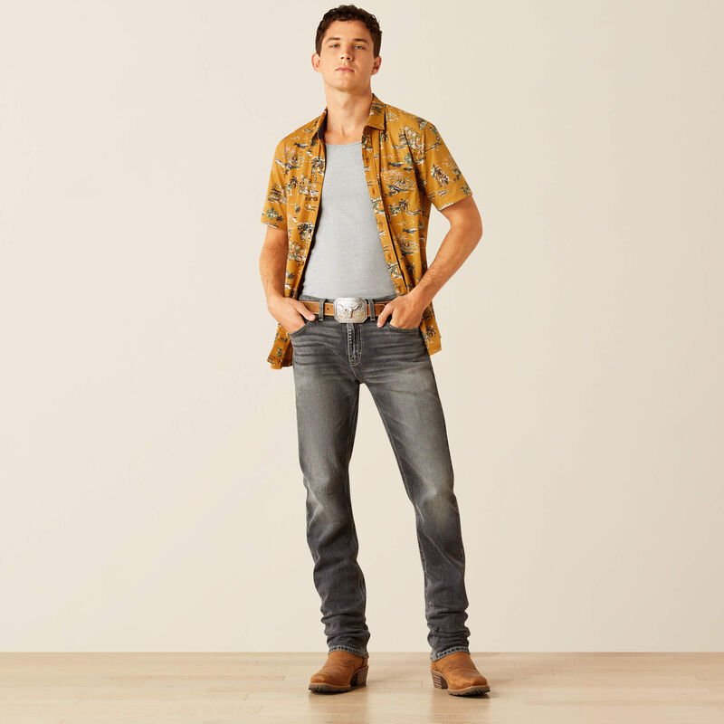 Ariat Men's Retro Short Sleeve Shirt Mocha 10058839 - Southern Soule Designs