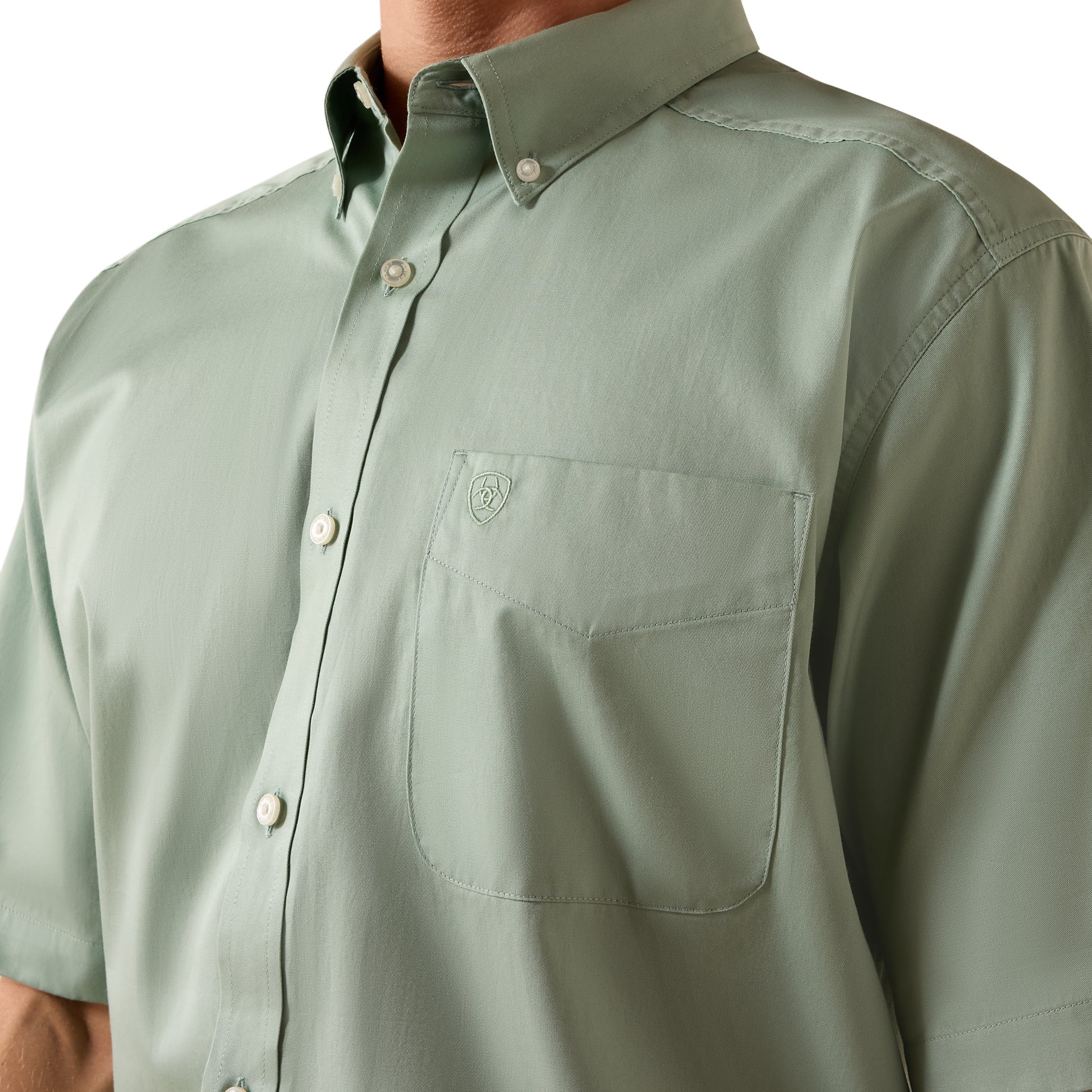 Ariat Men's Slit Green Twill Classic SS Shirt 10073617 - Southern Soule Designs