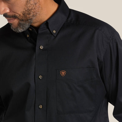 Ariat Men's Solid Twill Ls Shirt Black 10000502 - Southern Soule Designs
