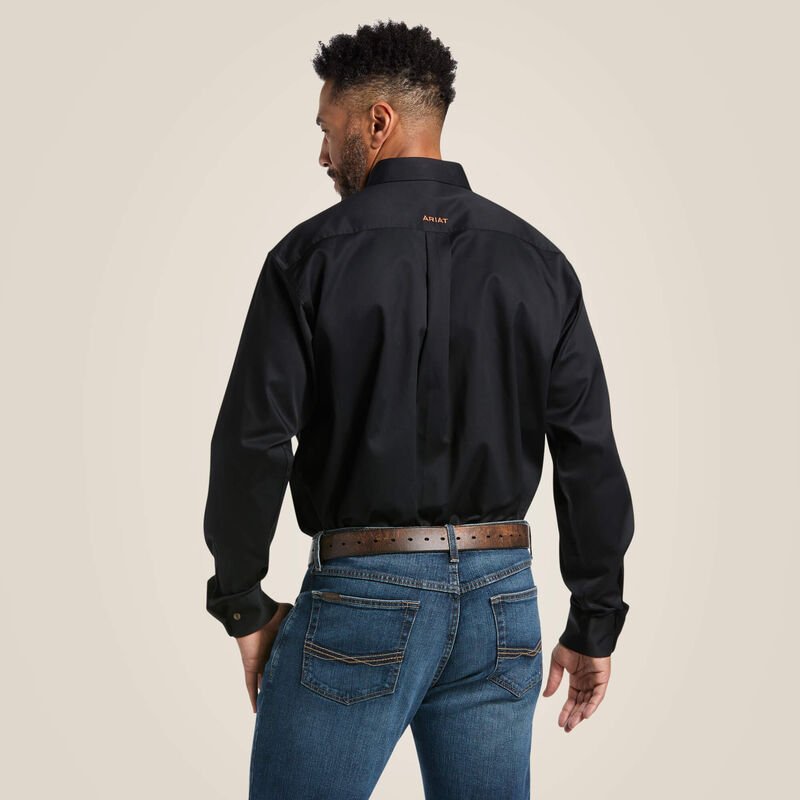 Ariat Men's Solid Twill Ls Shirt Black 10000502 - Southern Soule Designs