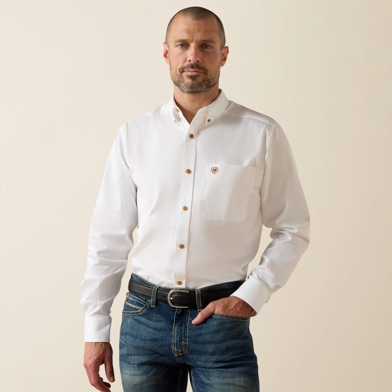 Ariat Men's Solid Twill White Shirt 10000503 - Southern Soule Designs