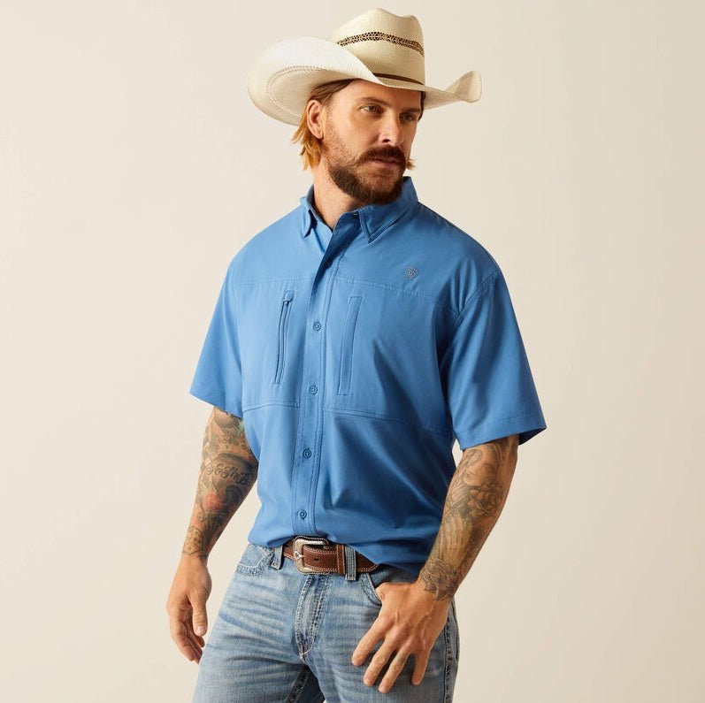Ariat Men's VentTEK Classic Fit Short Sleeve Shirt Sapphire 10055241 - Southern Soule Designs