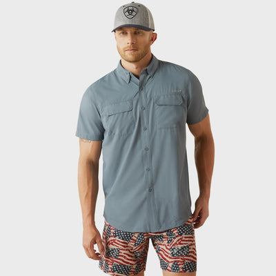 Ariat Men's VentTEK Outbound Fitted Shirt Newsboy Blue 10055229 - Southern Soule Designs