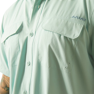 Ariat Men's VentTek Outbound Fitted Short Sleeve Shirt Eggshell Blue 10055230 - Southern Soule Designs