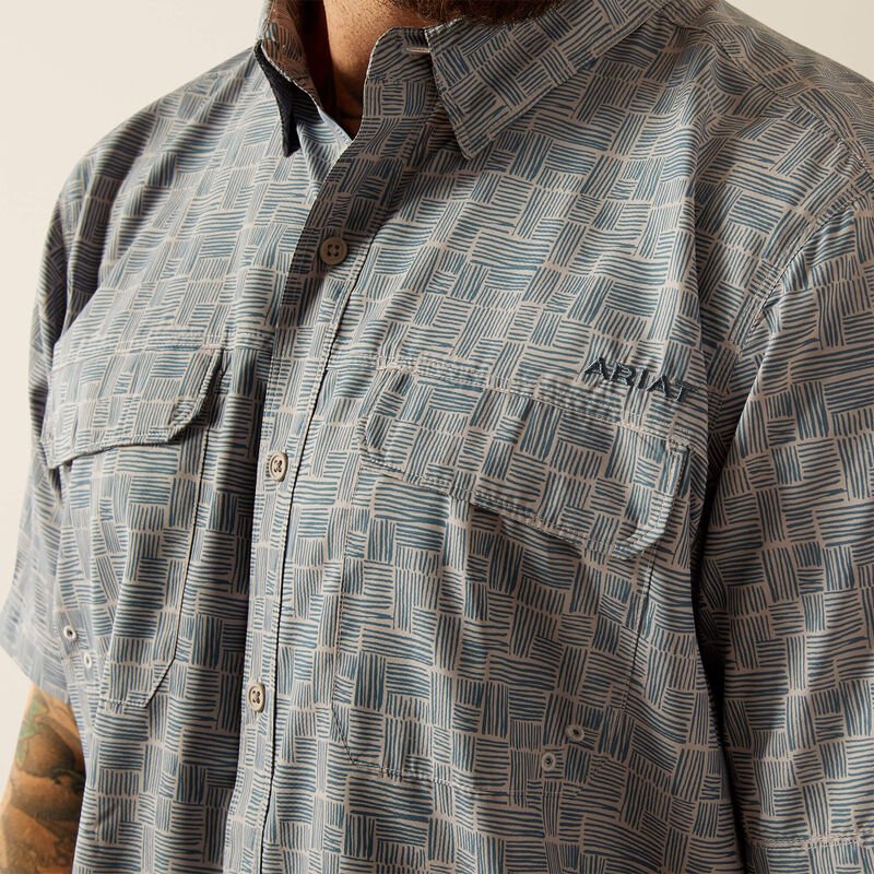 Ariat Men's VentTEK Outbound Fitted Short Sleeve Shirt Ombre Blue 10055227 - Southern Soule Designs