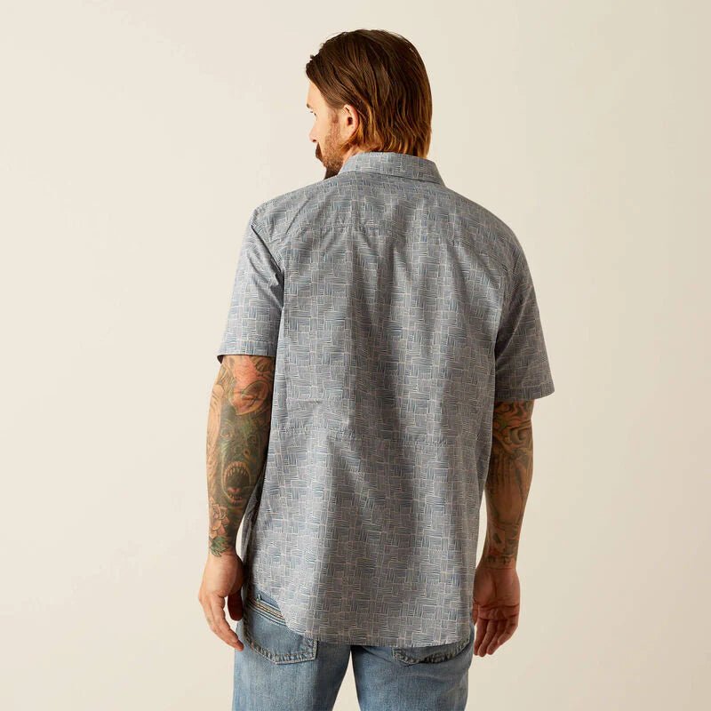 Ariat Men's VentTEK Outbound Fitted Short Sleeve Shirt Ombre Blue 10055227 - Southern Soule Designs