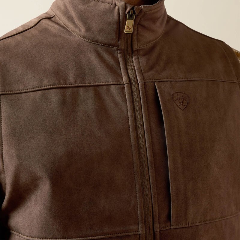 Ariat Men's Vernon Softshell Vest Wren Faux Leather 10079403 - Southern Soule Designs