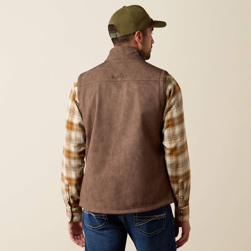 Ariat Men's Vernon Softshell Vest Wren Faux Leather 10079403 - Southern Soule Designs