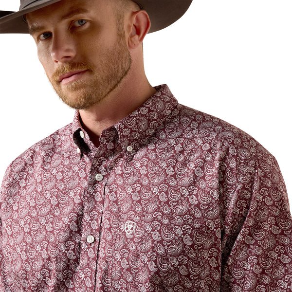 Ariat Men's Wadell Red Mahogany Paisley Print Classic Shirt 10073698 - Southern Soule Designs