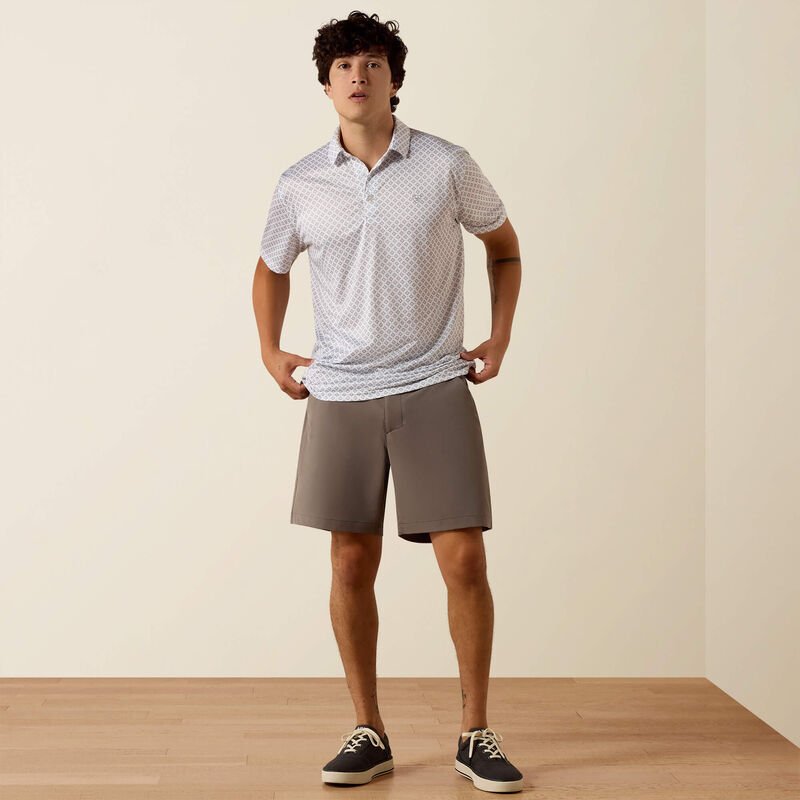 Ariat Men's White Multi Geo Print Polo 10076068 - Southern Soule Designs