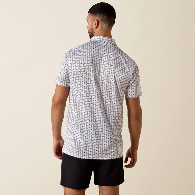 Ariat Men's White Southwest Triangle Polo 10073433 - Southern Soule Designs