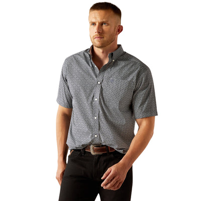Ariat Men's Wrinkle Free Octavius Short Sleeve Shirt Navy 10054811 - Southern Soule Designs