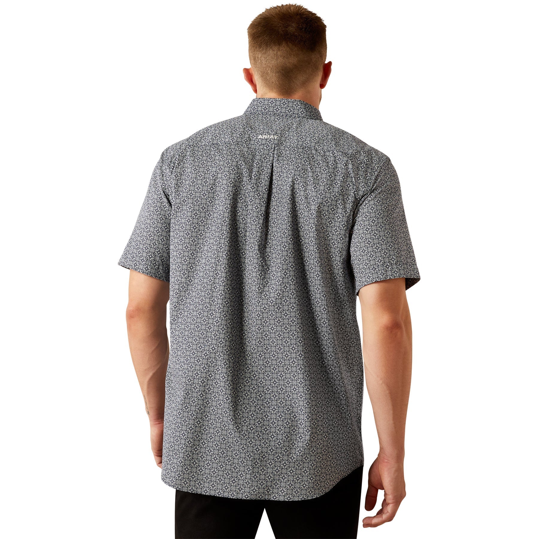 Ariat Men's Wrinkle Free Octavius Short Sleeve Shirt Navy 10054811 - Southern Soule Designs