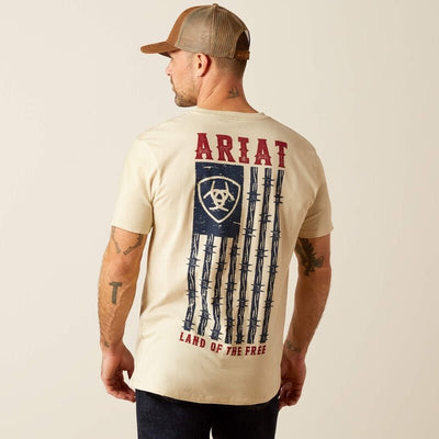 Ariat MNS Barbed Flag Tee Natural - Southern Soule Designs