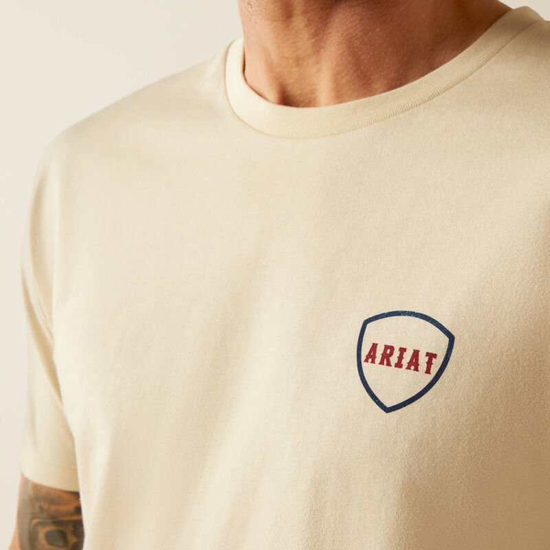 Ariat MNS Barbed Flag Tee Natural - Southern Soule Designs