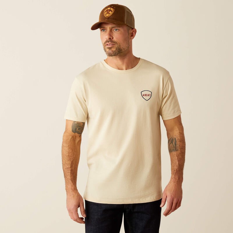 Ariat MNS Barbed Flag Tee Natural - Southern Soule Designs