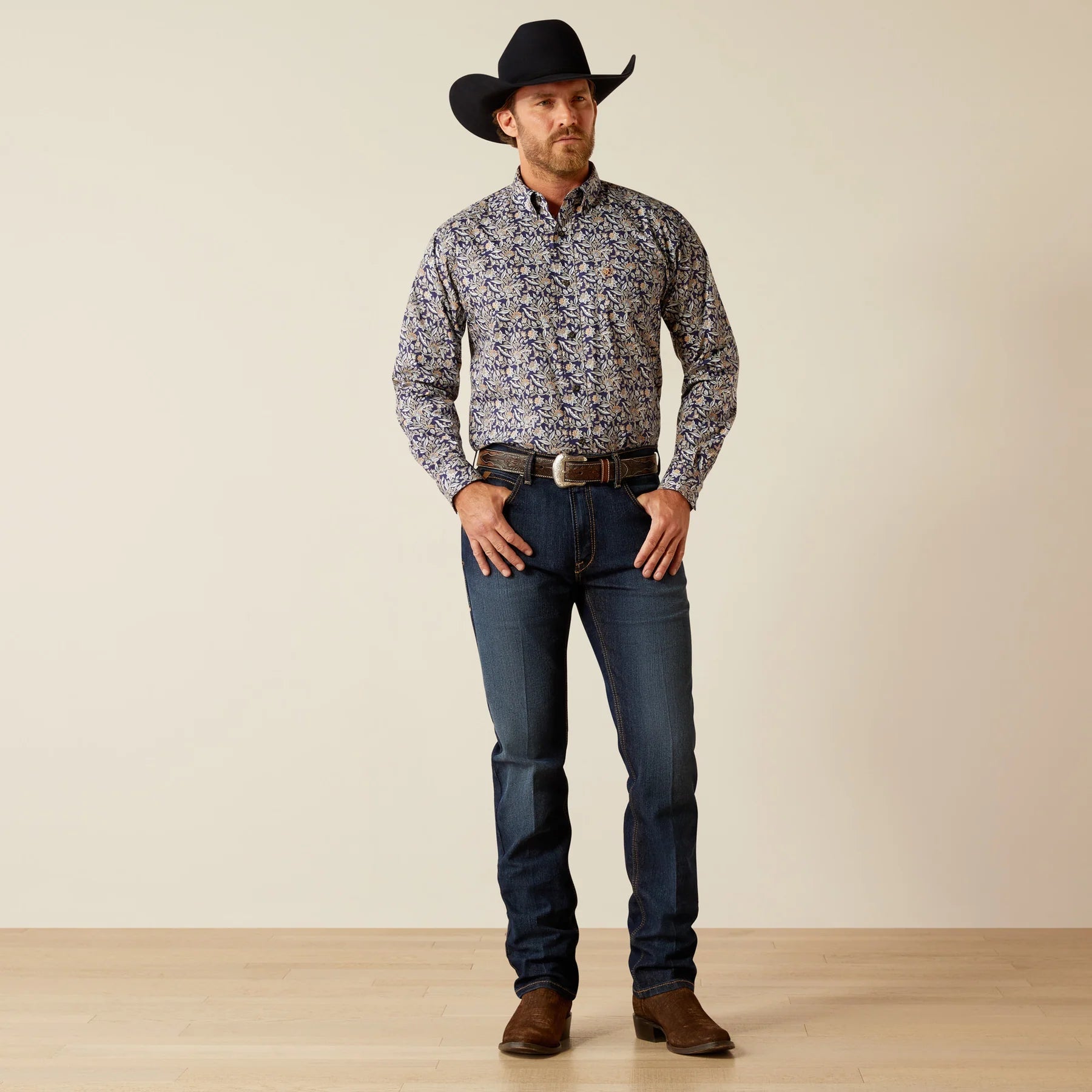 Ariat MNS Creighton Long Sleeve Shirt Brown 10054086 - Southern Soule Designs