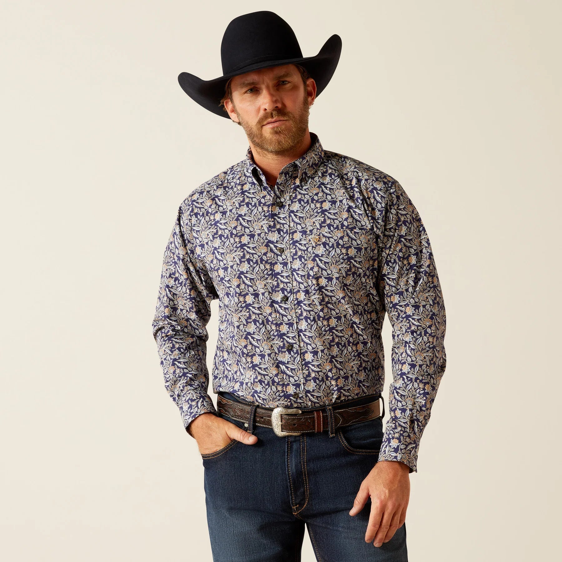 Ariat MNS Creighton Long Sleeve Shirt Brown 10054086 - Southern Soule Designs