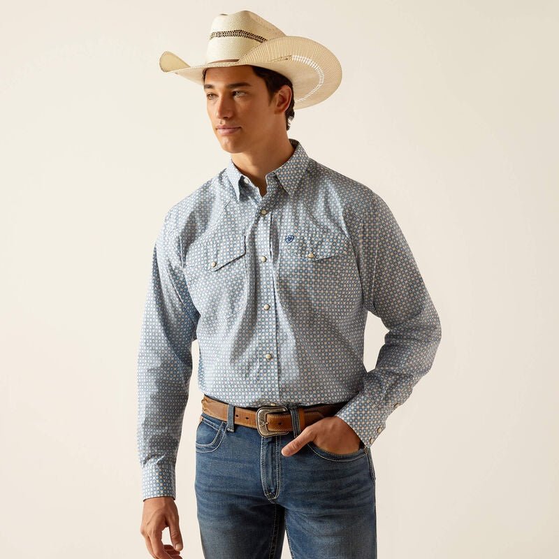 Ariat MNS Parks Snap LS Blue 10048501 - Southern Soule Designs