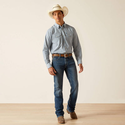 Ariat MNS Parks Snap LS Blue 10048501 - Southern Soule Designs