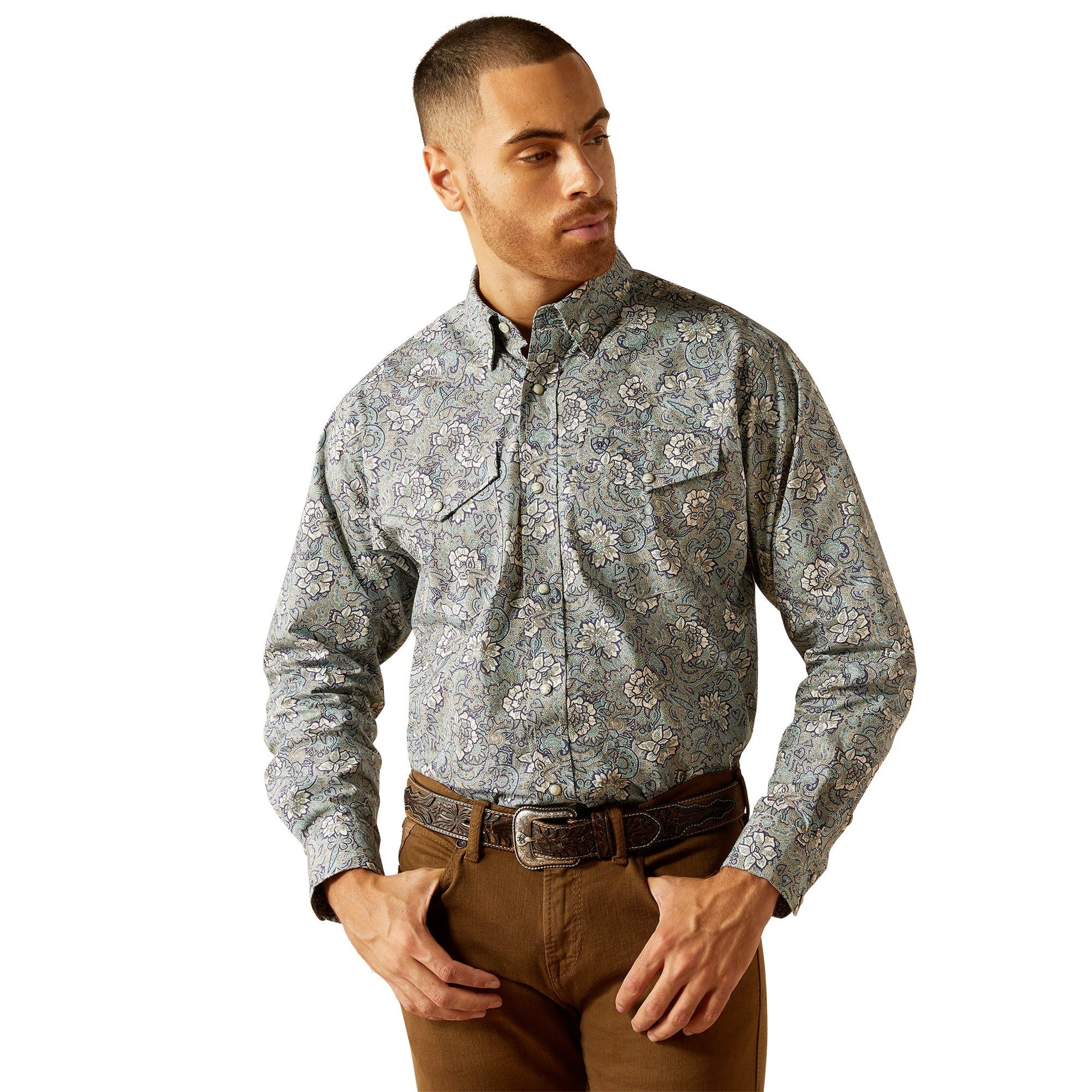 Ariat MNS Rocky Snap LS Khaki 10052620 - Southern Soule Designs