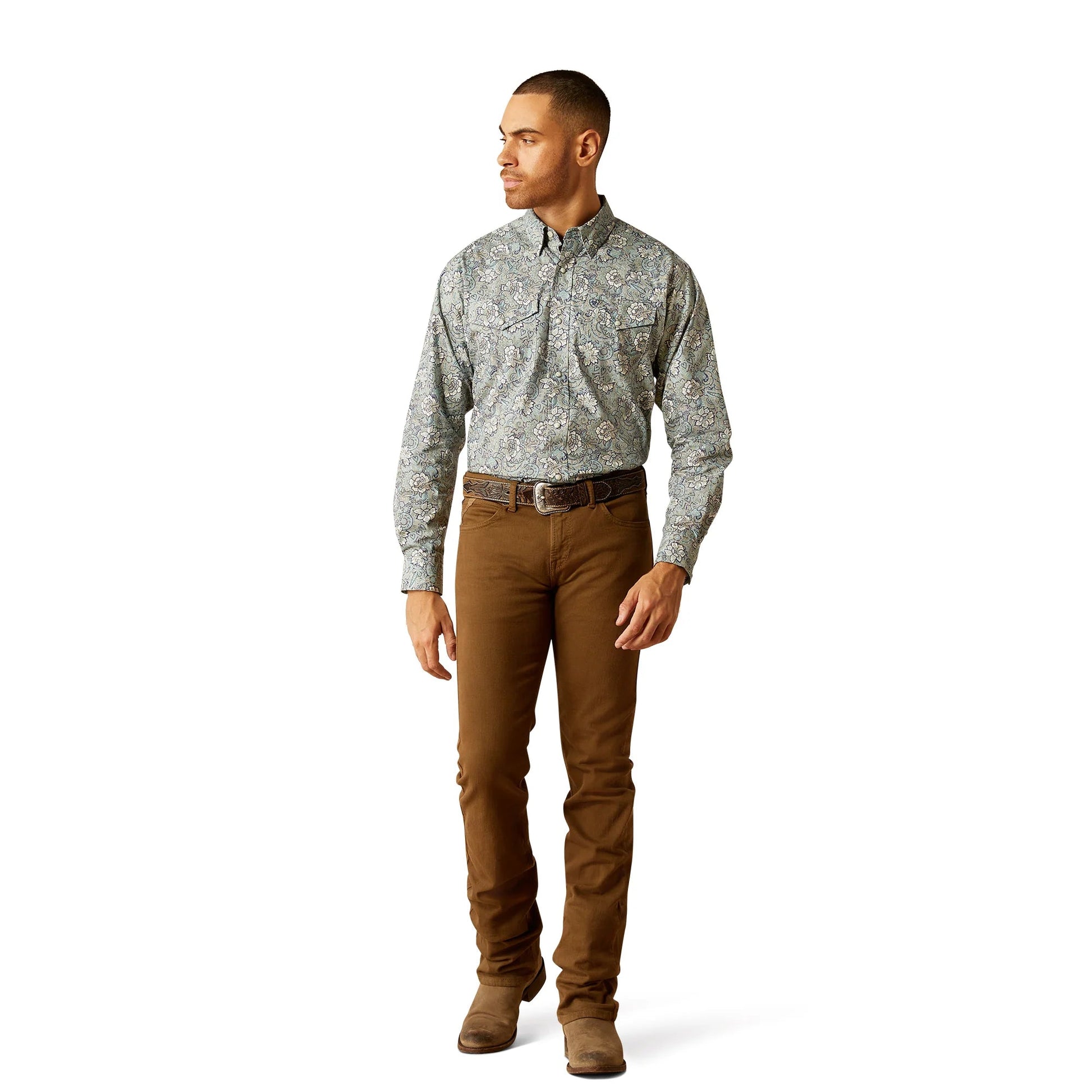 Ariat MNS Rocky Snap LS Khaki 10052620 - Southern Soule Designs