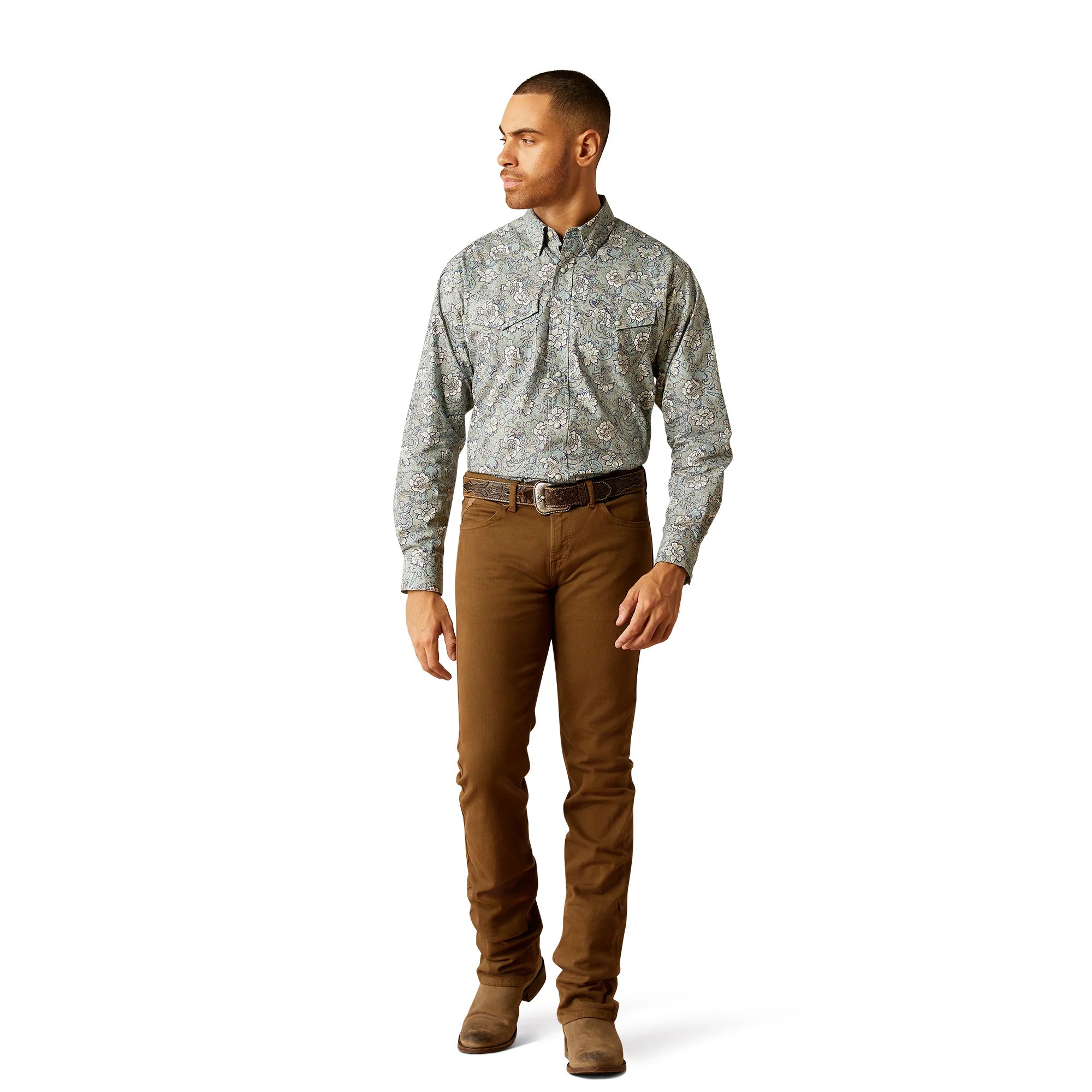 Ariat MNS Rocky Snap LS Khaki 10052620 - Southern Soule Designs