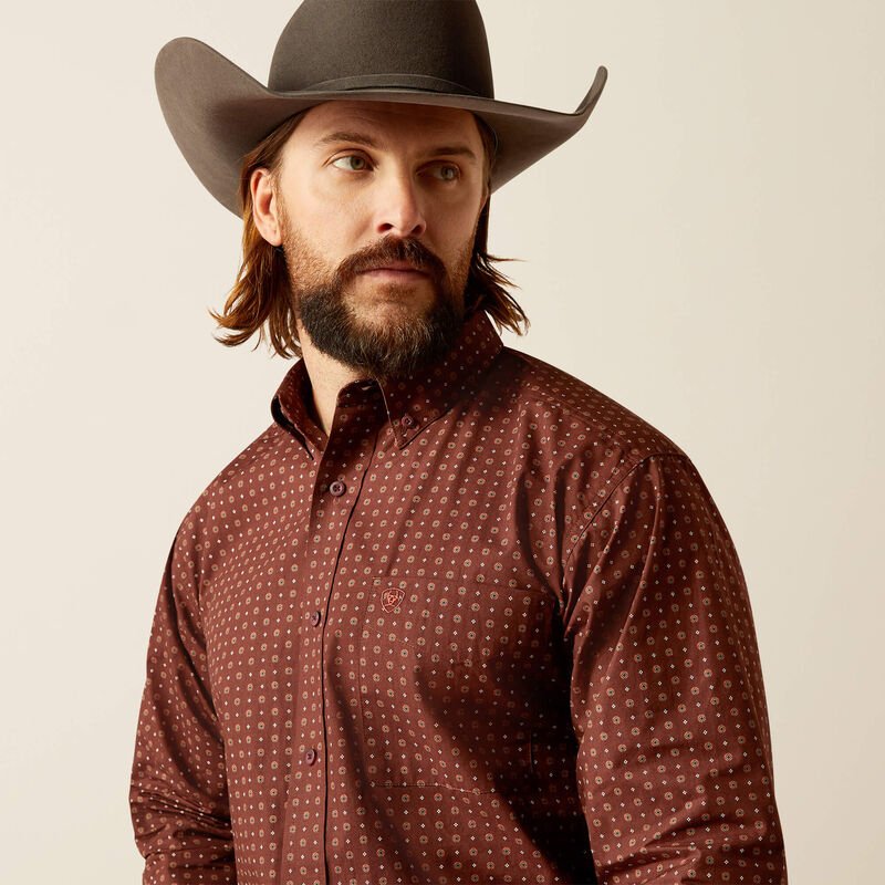 Ariat MNS Seabrook LS Shirt Brown 10052369 - Southern Soule Designs