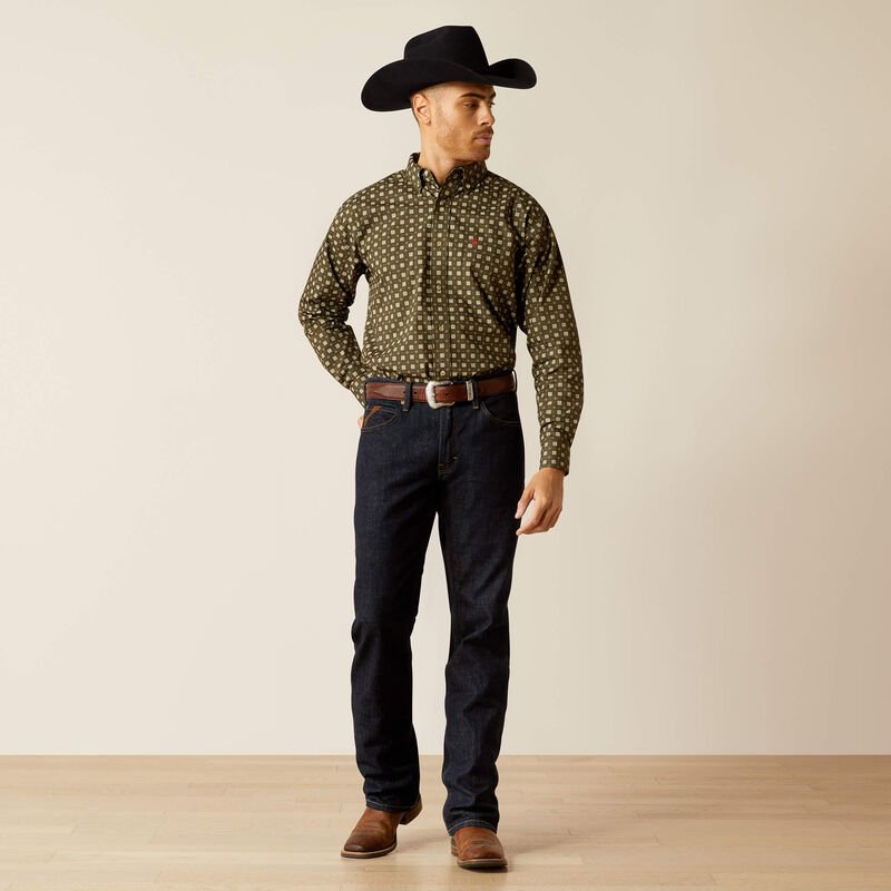 Ariat MNS Shep LS Shirt Deep Green 10052371 - Southern Soule Designs