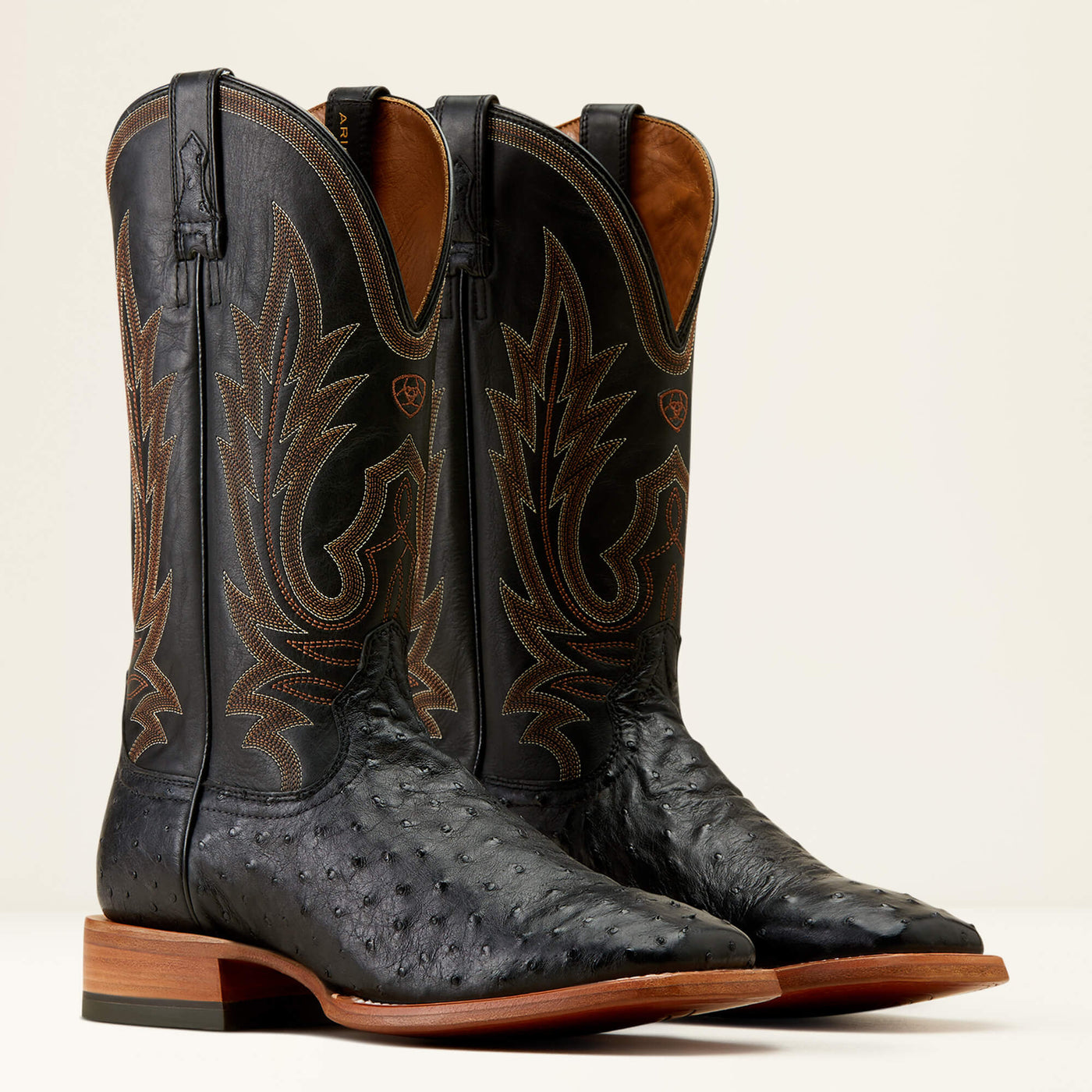 Ariat MNS Showboat FQ Ostrich Black 10047084 - Southern Soule Designs