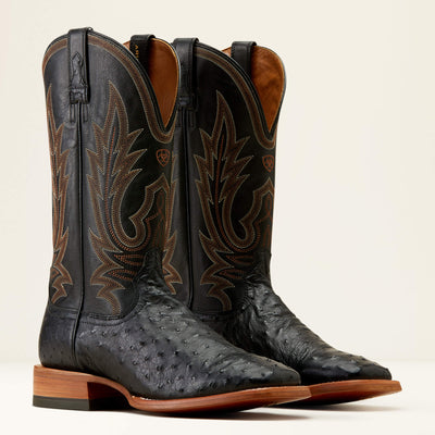 Ariat MNS Showboat FQ Ostrich Black 10047084 - Southern Soule Designs