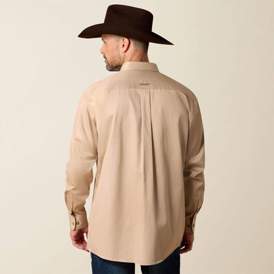 Ariat MNS Solid Twill LS Shirt Khaki 10000505 - Southern Soule Designs