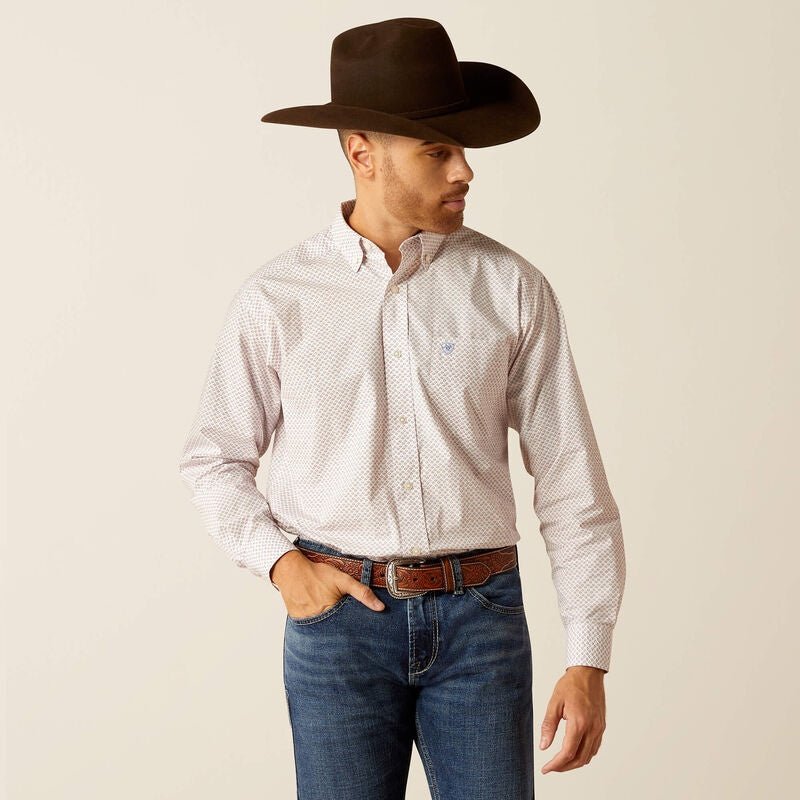 Ariat MNS Talbott Classic Fit Long Sleeve White 10052617 - Southern Soule Designs