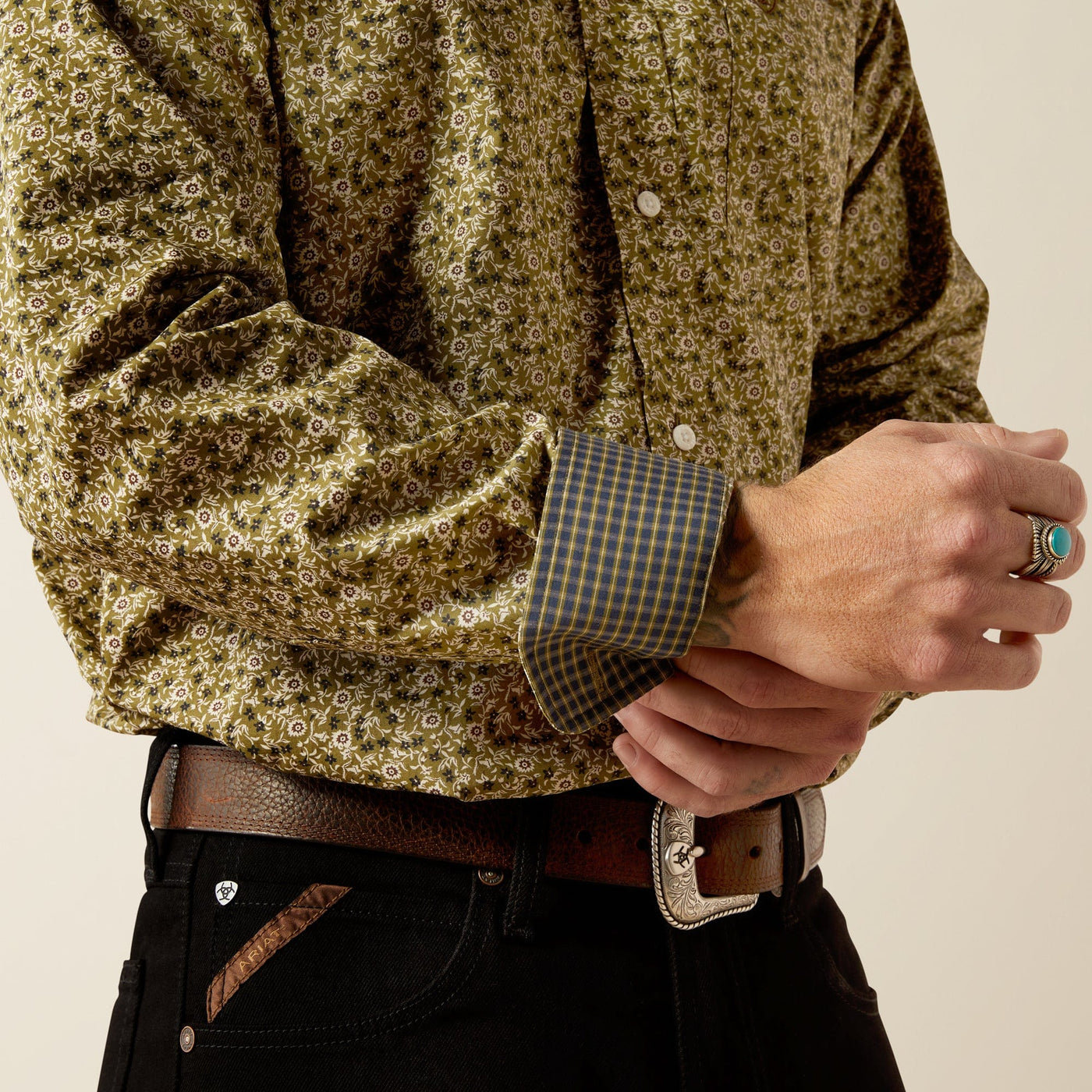 Ariat MNS Wrinkle Free Filmore Long Sleeve Shirt Green 10053910 - Southern Soule Designs