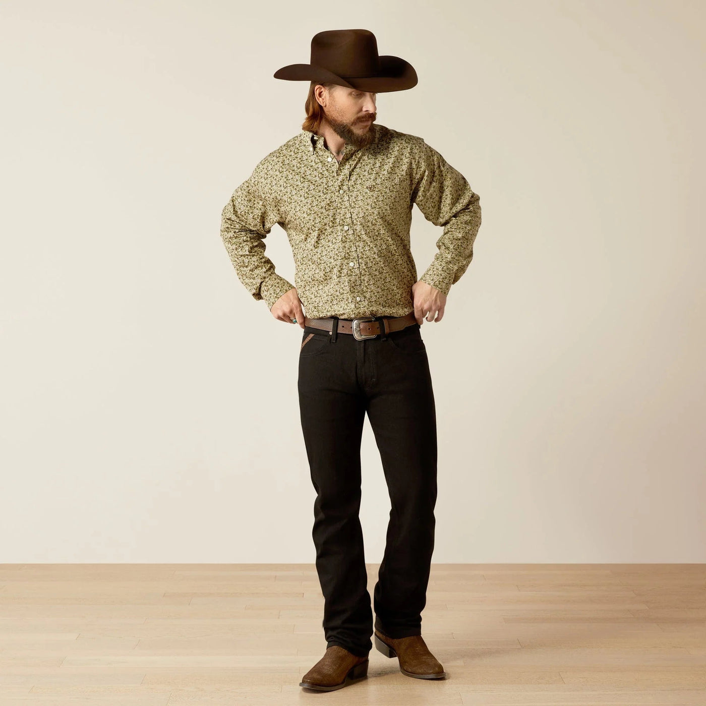 Ariat MNS Wrinkle Free Filmore Long Sleeve Shirt Green 10053910 - Southern Soule Designs