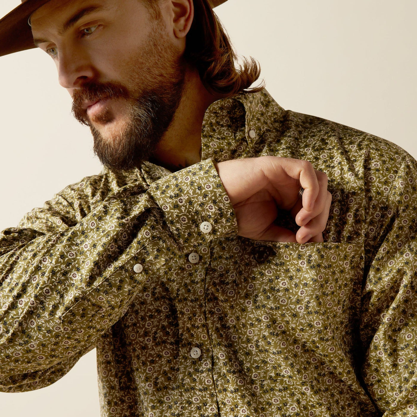 Ariat MNS Wrinkle Free Filmore Long Sleeve Shirt Green 10053910 - Southern Soule Designs