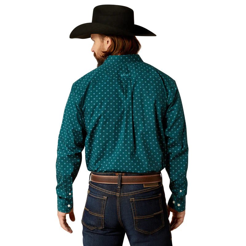 Ariat MNS Wrinkle Free Gunnar LS Deep Teal 10052374 - Southern Soule Designs