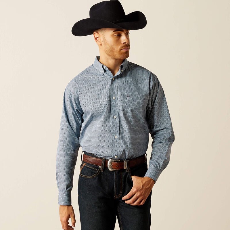 Ariat MNS Wrinkle Free Leonard LS Shirt Light Blue 10052389 - Southern Soule Designs