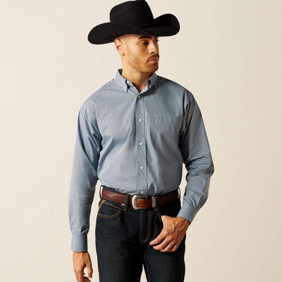 Ariat MNS Wrinkle Free Leonard LS Shirt Light Blue 10052389 - Southern Soule Designs
