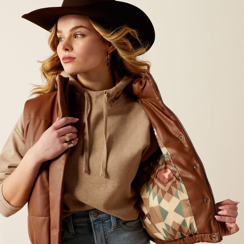 Ariat Swirls Faux Leather Vest Soft Silt 10053981 - Southern Soule Designs