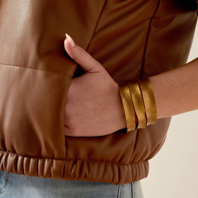 Ariat Swirls Faux Leather Vest Soft Silt 10053981 - Southern Soule Designs