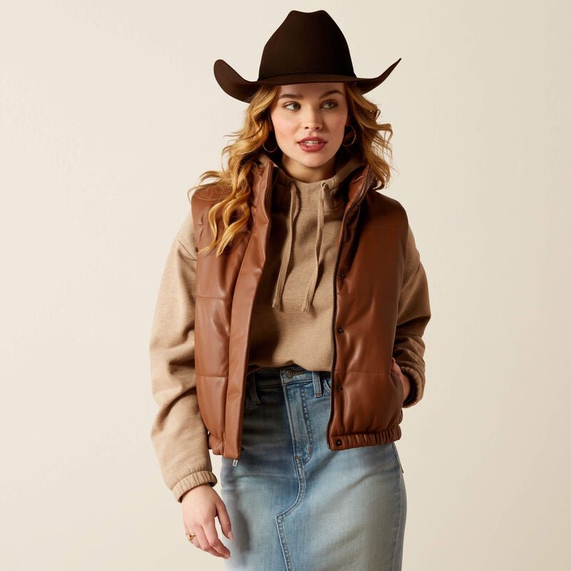 Ariat Swirls Faux Leather Vest Soft Silt 10053981 - Southern Soule Designs