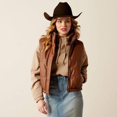 Ariat Swirls Faux Leather Vest Soft Silt 10053981 - Southern Soule Designs