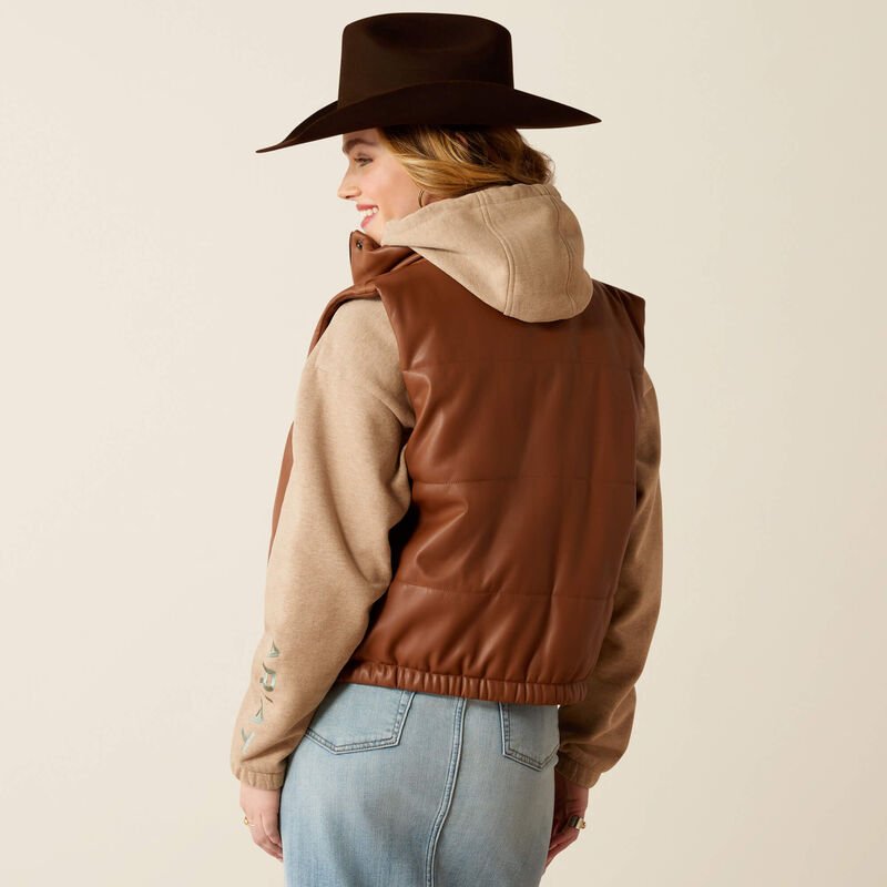 Ariat Swirls Faux Leather Vest Soft Silt 10053981 - Southern Soule Designs