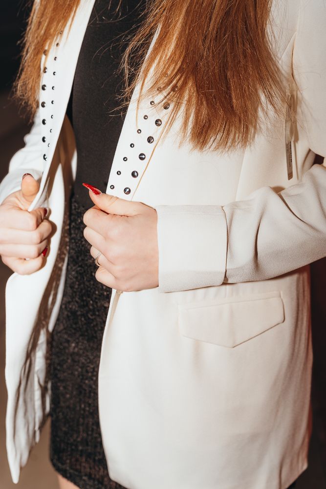 Ariat WMS Ace Studded Crepe Blazer Whisper White 10053983 - Southern Soule Designs