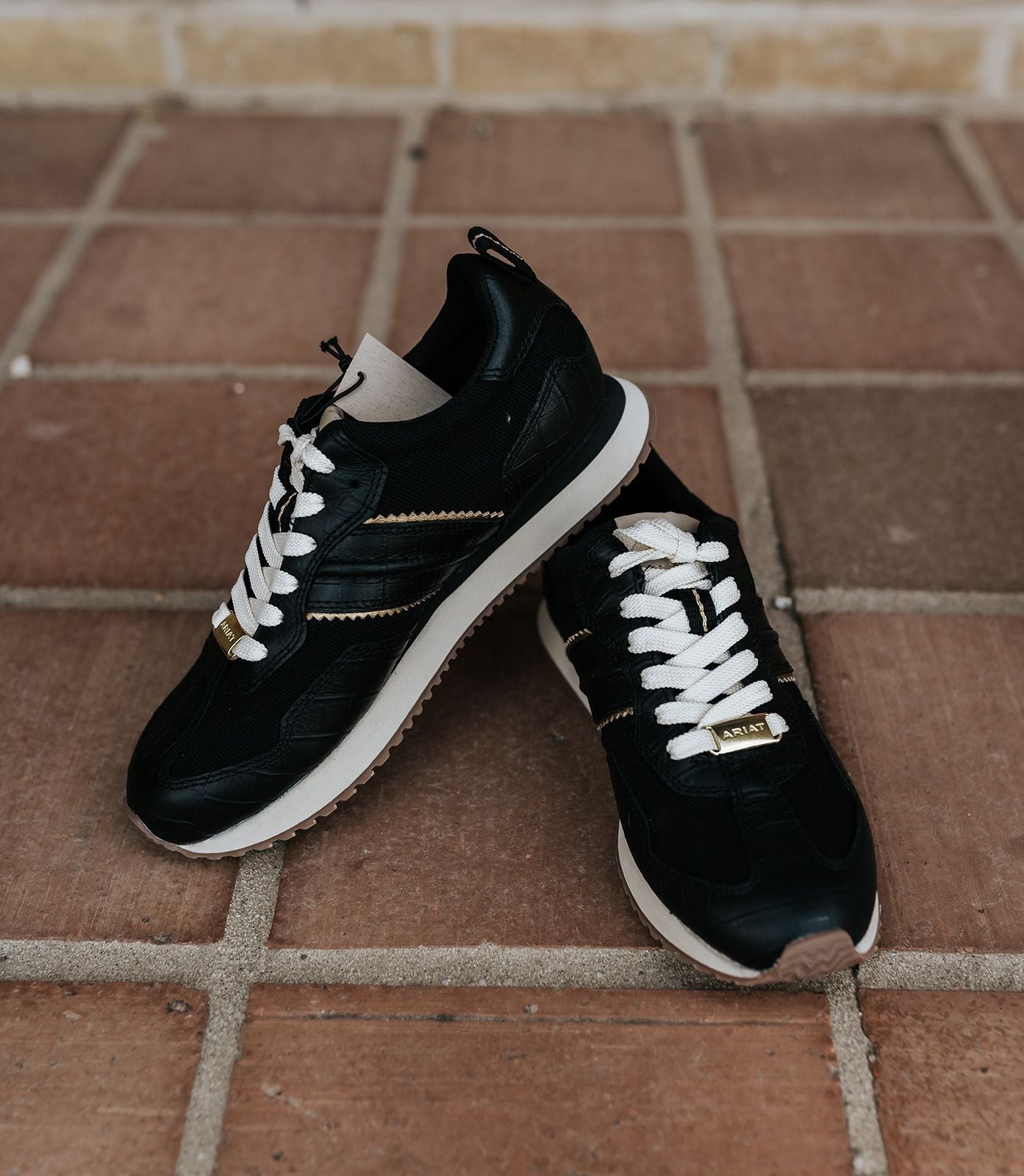 Ariat WMS Black/Luxe Caviar Croc Ranch Runner Tennis Shoe 10074372 - Southern Soule Designs