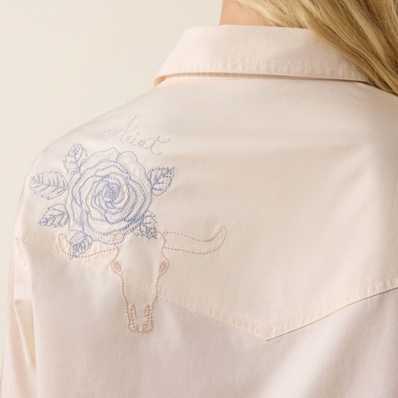 Ariat WMS Sea Salt Ashville Embroidered Shirt 10073666 - Southern Soule Designs