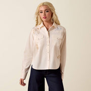 Ariat WMS Sea Salt Ashville Embroidered Shirt 10073666 - Southern Soule Designs