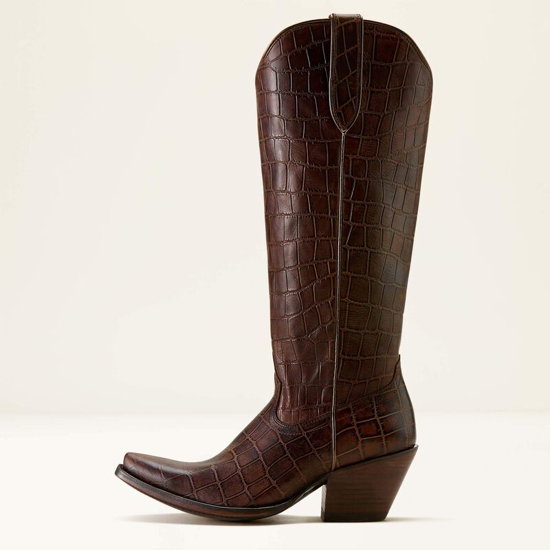 Ariat Women's Casanova X Toe Western Boot Luxe Espresso Croc Print 10061831 - Southern Soule Designs